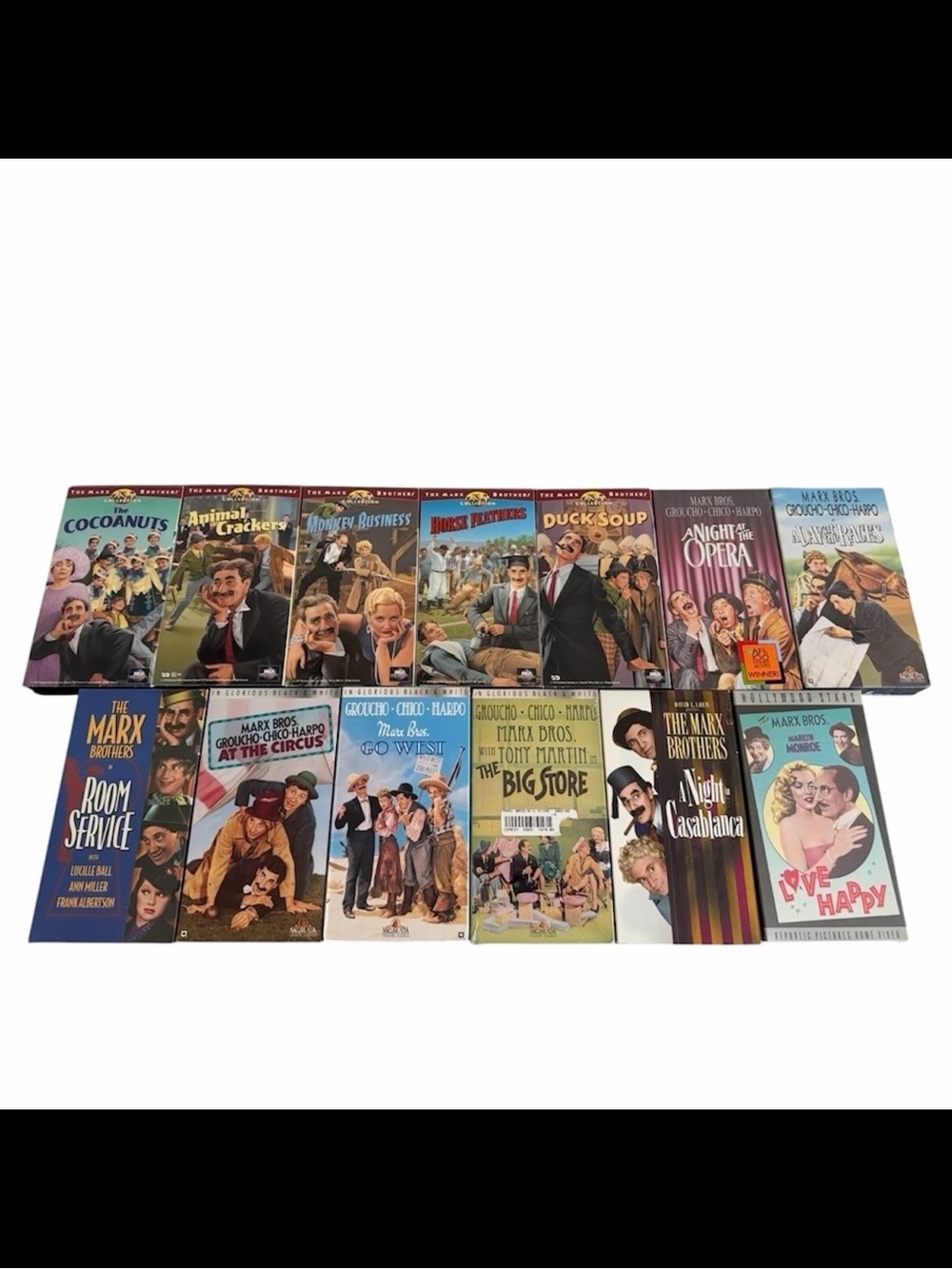 Marx Brothers Complete VHS Collection 13 Tapes - 5 Sealed, 4 With Watermarks